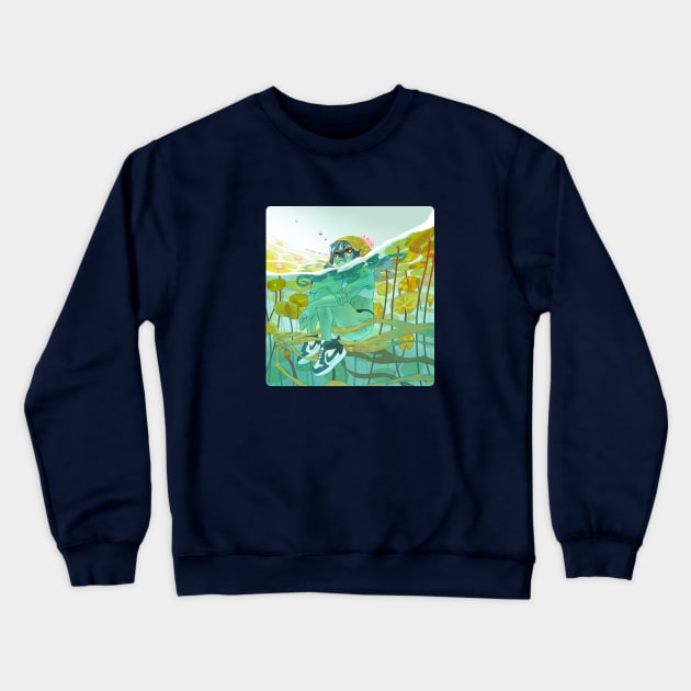 Pond Pondering Crewneck Sweatshirt by Rou_tan_tan